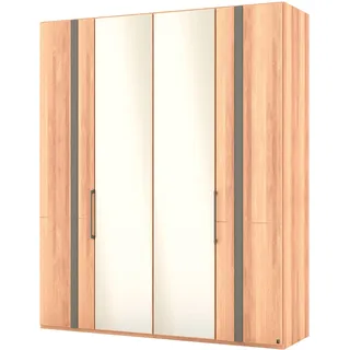 Musterring Drehtürenschrank »Sorrent, Kleiderschrank, Schrank, teilmassiv Eiche« braun B:200cm H:236cm, Schränke, Drehtürenschrank, Türen Eiche massiv oder als Parsol-Bronze-Spiegel, verschiedene Maße