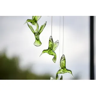 Solar-Windspiel Kolibri – LED-Gartendeko mit 6 leuchtenden Vögeln
