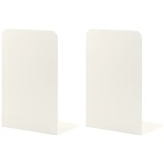 MSDADA Buchstützen aus Metall L, 102x203x135mm, 1 Paar CD Buchständer Kinder, Bücherregal für Schule Zuhause Büro Bibliothek Decorative(Milchig Weiß)