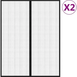 vidaXL Fliegengitter-Türvorhänge 2 Stk. Magnet Schwarz 230x160 cm - Schwarz