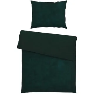 Novel Bettwäsche , Dunkelgrün , Textil , Uni , 140x200 cm , bügelfrei, pflegeleicht, angenehm wärmend, samtiger Griff, weiche und anschmiegsame Oberfläche , Heimtextilien, Bettwäsche & Leintücher, Bettwäsche