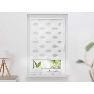 K-HOME Doppelrollo Trapez 50 x 150 cm weiß