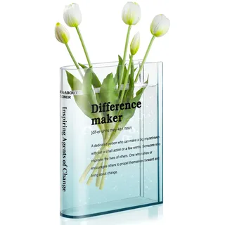 BuyCard Transparente Acryl-Buchvase für Blumen, transparente Buchblumenvase für Heimdekoration, einfache Bücherregal-Dekoration, einzigartiges Zeug für Buchliebhaber, Differenzmacher, Geschenk zum