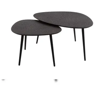KAWOLA Couchtisch LAUCA Set 2-tlg. Metall schwarz dreieckig