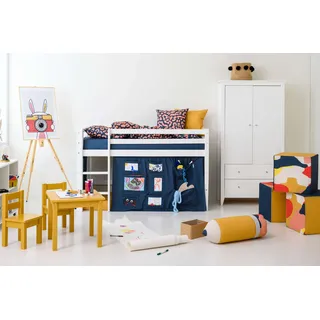 Hoppekids Hochbett ECO Dream 70 x 160 cm Kiefer massiv blau