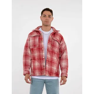 Lumberjacket Jacket Kapitone Herren Flanelljacke kariert Hemdjacke Holzfäller M Rot