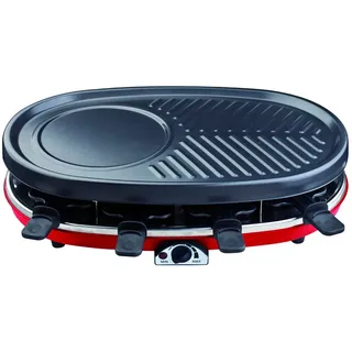 h.koenig RP418 Raclette-Grill Rot/Schwarz für 8 Personen