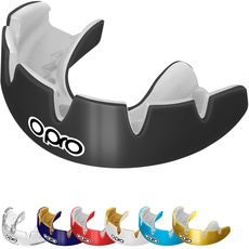 OPRO Instant Custom-Fit Mundschutz Zahnspange, vom Zahnarzt angefertigter Mundschutz, für ultimativen Komfort, Schutz und Passform. Zahnschutz für Rugby, Boxen, Hockey, MMA und Lacrosse (Schwarz)