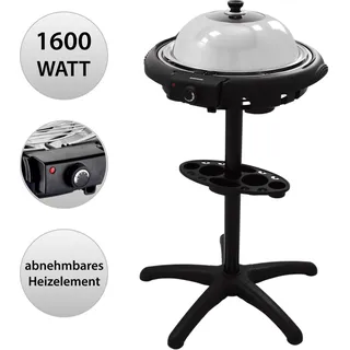 Rundgrill mit Deckel Swiloga | Stand Elektrogrill mit Standfuß | BBQ Grill