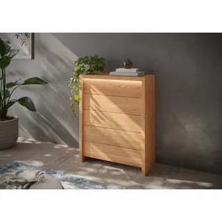 Home Affaire Schubkastenkommode HOME AFFAIRE "Léopoldine", braun, T:41cm, Sideboards, Kommode aus Kernbuche, inkl. LED-Beleuchtung