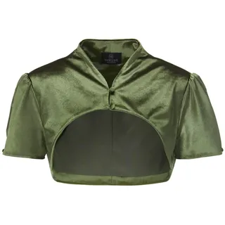 Cape MADELEINE "Bolerojacke Bolerojacke mit Stehkragen", Damen, Gr. 36, grün (khaki), Obermaterial: 95% Polyester PES. 5% Elasthan EL., Modern, Jacken Cape