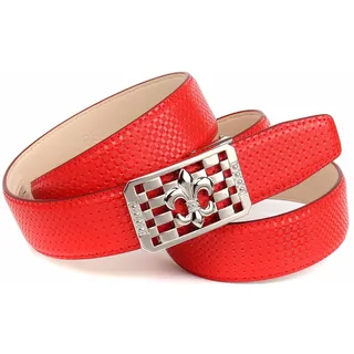 Anthoni Crown Ledergürtel, rot,