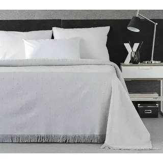 Estoralis – Kenia – Mehrzweck-Sofa-Steppdecke, Tagesdecke, Foulard-Decke, Plaid für Bett, Sofabezug, praktisch und weich, bequem. Polyester Baumwolle. (230 x 240 cm. Grau Farbe)