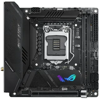 ASUS ROG STRIX Z590-I GAMING WIFI, Intel, LGA 1200 (Socket H5), Intel® Celeron®, Intel® CoreTM i3, Intel® CoreTM i5, Intel® CoreTM i7, Intel® CoreTM i9,..., LGA 1200 (Socket H5), DDR4-SDRAM, 64 GB