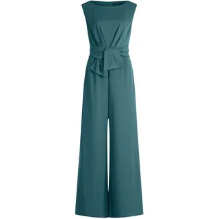 Jumpsuit VERA MONT "Jumpsuit mit weitem Bein", Damen, Gr. 34, EURO, braun (schwarz emerald), Obermaterial: 95% Polyester PES. 5% Elasthan EL., Overalls Jumpsuit