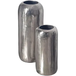 Livetastic Dekovase , Silberfarben , Metall , rund , 16x40.5x16 cm , stehend, zum Stellen, handgemacht, auch für frische Blumen geeignet , Dekoration, Vasen, Metallvasen