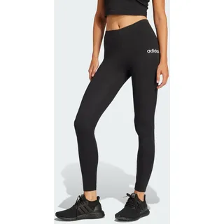 adidas Damen Essentials Linear Cotton Leggings Tights, Black/White, XS