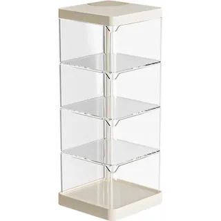 INF Vierstufiger drehbarer Organizer: 360° Aufbewahrungslösung für Schreibtisch Weiß - Weiß