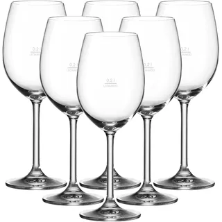 LEONARDO Weißweinglas »Weißweingläser geeicht Daily Gastro-Edition 0,2 l 6er Set transparent«, farblos