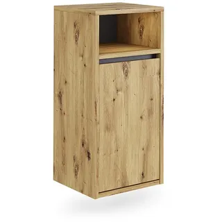 Vicco Badschrank Viola Artisan/Grau 38 x 80 cm mit Wäschkorb