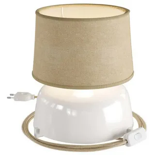 Creative Cables Coppa Keramik Athena Lampe Mit Glühbirne - Bright White / Brown - One Size