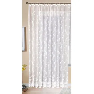 Gardinenbox Gardine (1 St), Kräuselband, transparent, Store Jacquard Mainz Universalband Blumenmuster 13144 450 cm x 245 cm