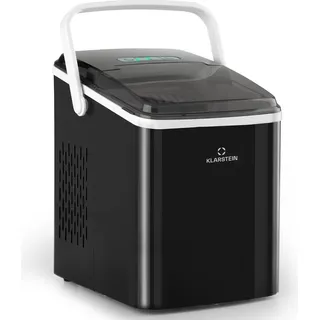 Klarstein Eiswürfelmaschine Klein, 2L Eiswürfelbereiter, Eiswürfelmaschine mit Touch Control, Mini-Eiswürfelmaschine für Große & Kleine Eiswürfel, Eiswürfelbereiter Selbstreinigend, 12kg/24h - Schwarz