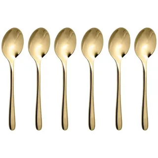 Sambonet Rosenthal Probieren Sie Pvd 6 Mokkalöffel aus poliertem Gold, Besteck, Gold