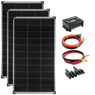 Komplettset 3x140 Watt Solarmodul Laderegler Kabel Photovoltaik Inselanlage PV