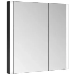 KEUCO SOMARIS Spiegelschrank Wandeinbau 2-türig, asymetrisch, 800mm, 14512372200, Farbe: Schwarz Matt