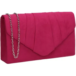 Swankyswans Iggy Clutch Veloursleder Fuchsia
