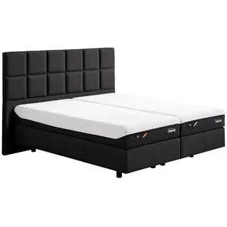 Tempur Boxspringbett , Anthrazit , Textil , Höhe ca. 27 cm , 180x200 cm , Über- und Sondergrößen erhältlich, gepolstertes Kopfteil, Stoffauswahl, in verschiedenen Größen erhältlich, Matratze in verschiedenen Härtegraden erhältlich , Schlafzimmer, Betten, Doppelbetten