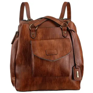 Rieker Henkeltasche Damen-Tasche, Umhängetasche, auch als Rucksack tragbar braun