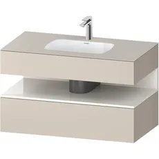 Duravit Qatego Einbauwaschtisch mit Konsolenwaschtischunterbau, 1000x550x600mm, Nische Weiß Hochglanz, QA4786022, Farbe: Taupe Matt