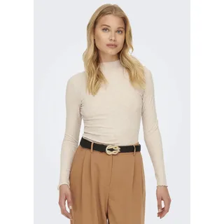 Only ONLEMMA L/S HIGH NECK TOP", NOOS JRS Beige
