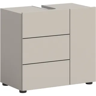 Waschbeckenunterschrank WELLTIME "BIEL, Breite: 60 cm, 2 Türen, 2 Fächer, Siphonausschnitt", kashmir nachbildung, schwarz, B:60cm H:57cm, FSC-zertifizierter Holzwerkstoff, Schränke, Waschbeckenunterschrank, Waschbeckenunterschrank, Unterschrank, WBU, Badezimmer, Bad