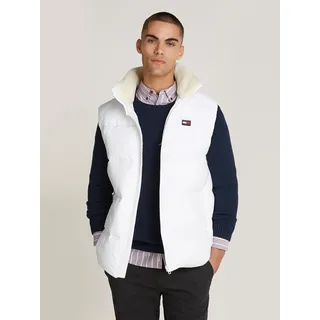 Tommy Jeans Steppweste »TJM POLY PUFFER VEST«, Kragen mit Fleece gefüttert, Markenlogo auf Brusthöhe, weiß