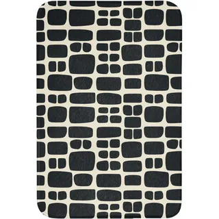 OnlyWow Badematte Modern - Bio - Schwarz Rutschfest 60x90 cm , Anthrazit , Textil , Füllung: Polyurethan (Pur) , Rechteckig , 60x90 cm , Heimtextilien, Badtextilien, Badematten