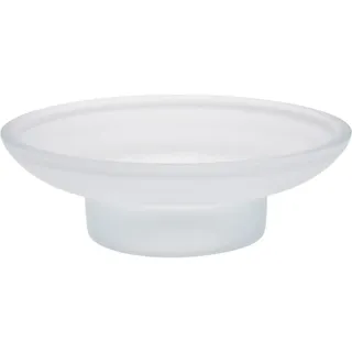 bremermann Ersatzseifenschale Piazza & Lucente, satiniertes Glas , Weiß , 11x3.5x11 cm , Badaccessoires, Seifenschalen