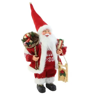 Christmas 30cm Rot Weiß Weihnachtsmann Deko Figur XM1100