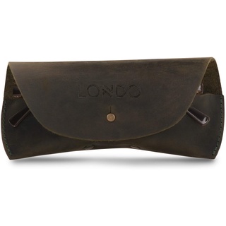 Londo Echtleder Brillenetui - Etui mit Knopfverschlusses , Brillenetui für Brillen und Sonnenbrillen, Kratzer verhindert