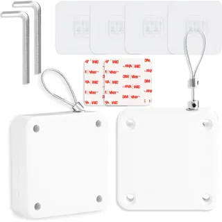 2er-Pack automatische T1rschlie?er, automatische T1rschlie?er ohne Bohren, f1r Innent1ren mit Sensoren, T1ren schlie?en automatisch, T1rschlie?er mit Edelstahl-Zugschnur 800 g f1r Metall-, Glas- und Holzt1ren (wei?)
