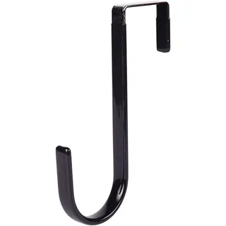 JIzian Schwarzer Kranzaufhänger – starkes Kugellager, Herbstkranz, Weihnachten, Halloween, Dekorationen, Karbonstahl, Kranz, Türhaken, 12,7 cm Höhe, Kranzaufhänger, Haustür Metall über der Tür