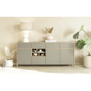 Home Affaire Sideboard HOME AFFAIRE "Stranda, moderner Schrank, Kommode im Scandi-Style, 198 cm breit", eukalyptus skandi, B:193cm H:85cm T:39cm, FSC-zertifizierter Holzwerkstoff, Sideboards, Sideboard, elegante Rahmenoptik, ausreichend Stauraum, vielseitig einsetzbar
