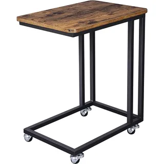 Vasagle Serviertisch mit Rollen 35 cm x 50 cm x 60 cm Braun-Schwarz