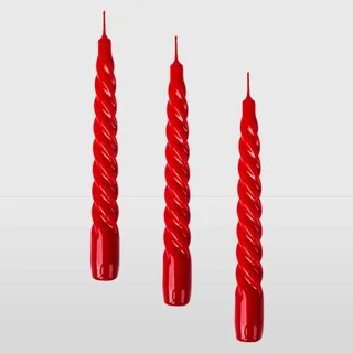 La Briantina Dekokerzen, rot, Höhe 20 cm x Ø 2 cm