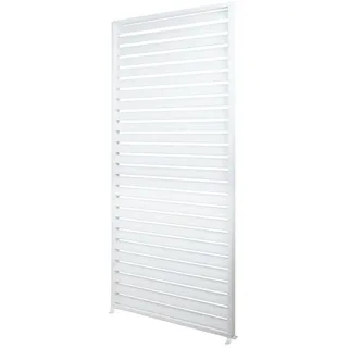 Mendler Aluminium Lamellenwand für Pergola HWC-N94 3x3m, Lamellenpaneel Modul Seitenwand Sichtschutz, 213x94cm ~ weiß