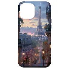 Hülle für iPhone 12 Pro Max Schicker Pariser Eiffelturm mit Blick auf die Straße