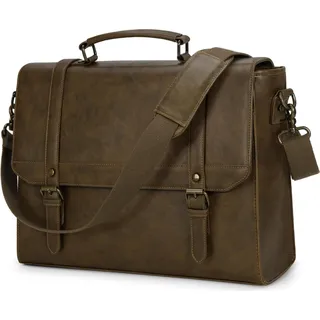IGOLUMON Aktentasche Herren Vintage Wasserdicht 15,6 Zoll Laptoptasche Khaki