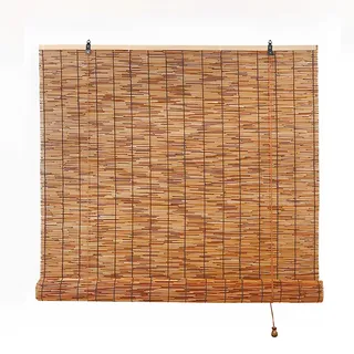 Bambusrollo Wetterfest Aussen, Natur Bambus Rollo Für Aussenbereich Balkon, UV-Block Fenster Raffrollos, 60 70 80 90 100 110 120 140 160 180cm Breite Sonnenschutz Sichtschutz Rollo